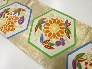 アンティーク　亀甲に菊桐模様織出し袋帯（材料）